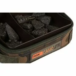 Fox Camolite Compact Rigid Lead & Bits Bag 12 Fox Camolite Compact Rigid Lead & Bits Bag -Accessoires de tente Soldes Magasin clu439 camolite leads bag contents detail 1 550x550w